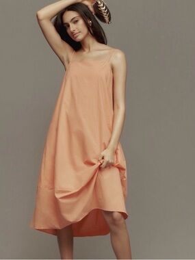 Self Contrast Women’s Orange Spaghetti-Strap Swim Cover-Up Dress